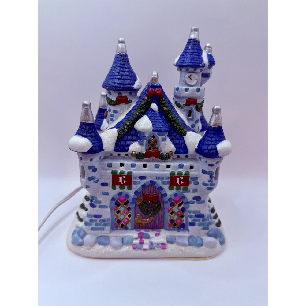 DISNEY Princess Night Light Up Ceramic Cinderella Castle Christmas 9x6x6